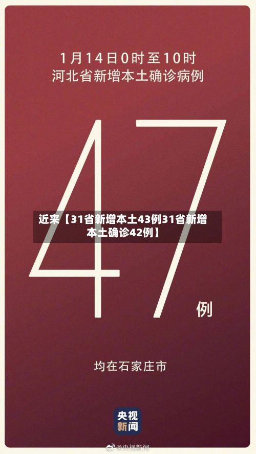近来【31省新增本土43例31省新增本土确诊42例】