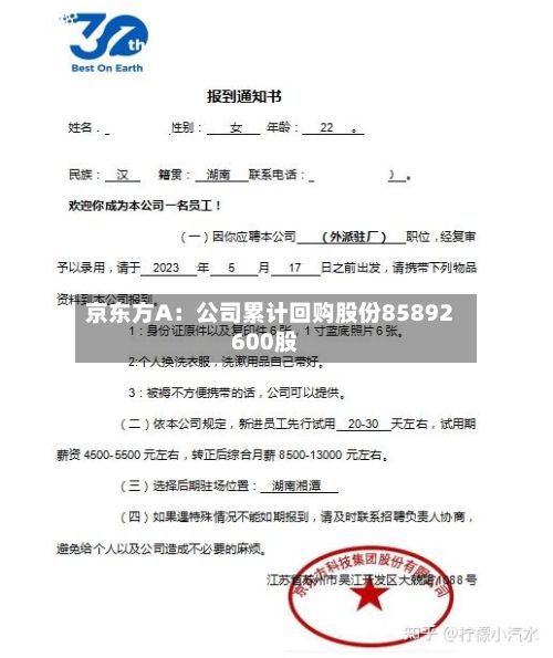 京东方A：公司累计回购股份85892600股-第1张图片