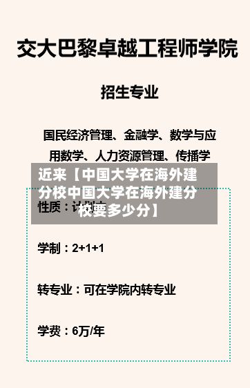 近来【中国大学在海外建分校中国大学在海外建分校要多少分】