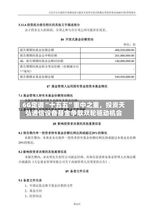 6G定调“十五五	”重中之重	，投资天弘通信设备基金争取双轮驱动机会-第3张图片