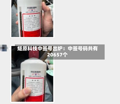 燧原科技中签号出炉:中签号码共有20657个
