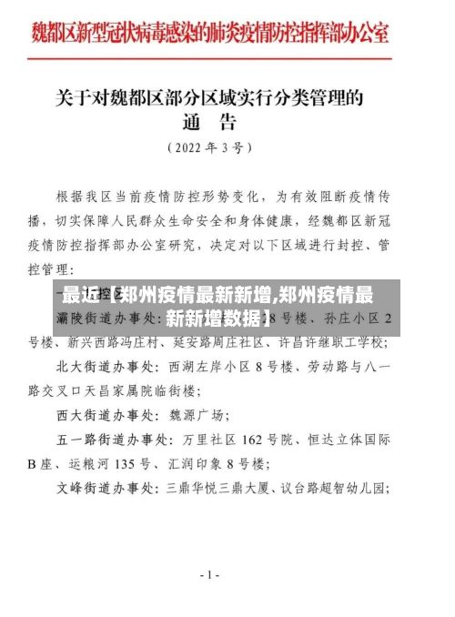 最近【郑州疫情最新新增,郑州疫情最新新增数据】