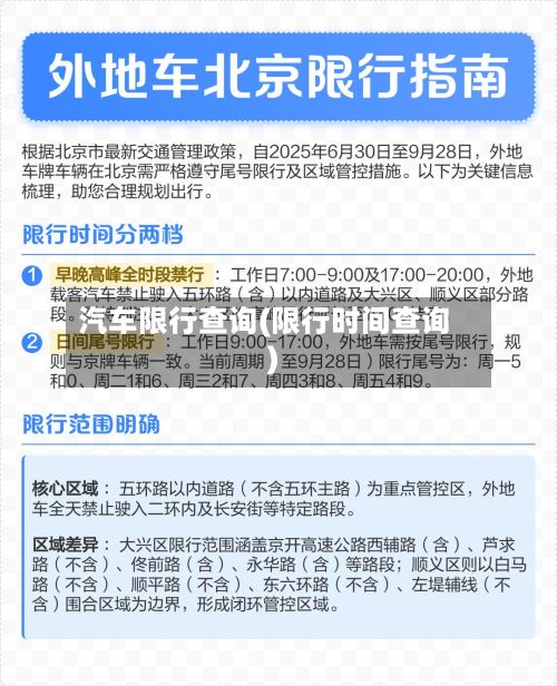 汽车限行查询(限行时间查询)