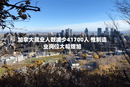 加拿大就业人数减少41700人 惟制造业岗位大幅增加-第2张图片