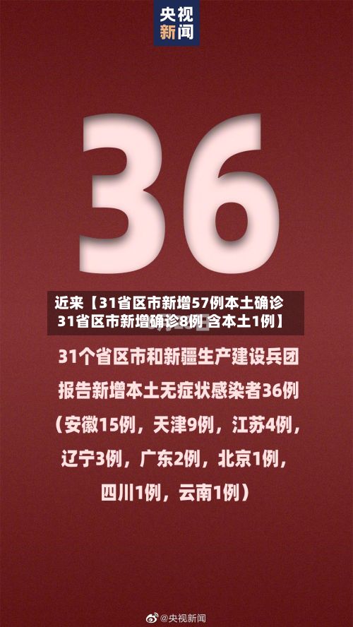 近来【31省区市新增57例本土确诊31省区市新增确诊8例 含本土1例】-第2张图片