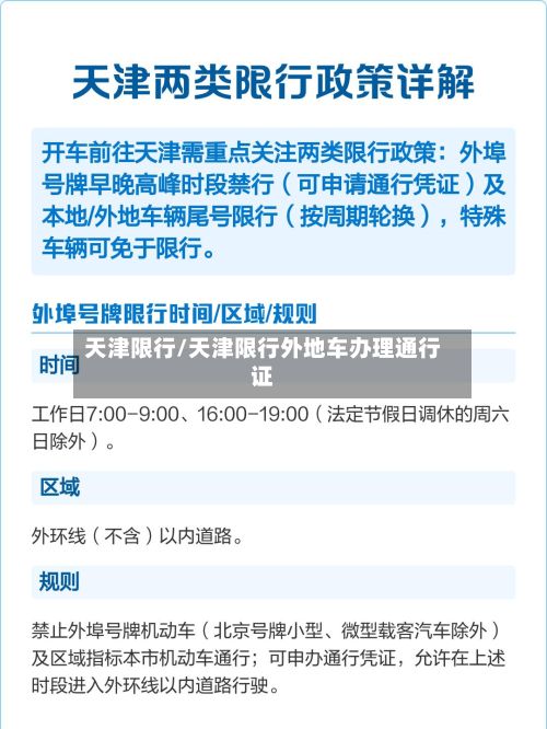 天津限行/天津限行外地车办理通行证-第3张图片