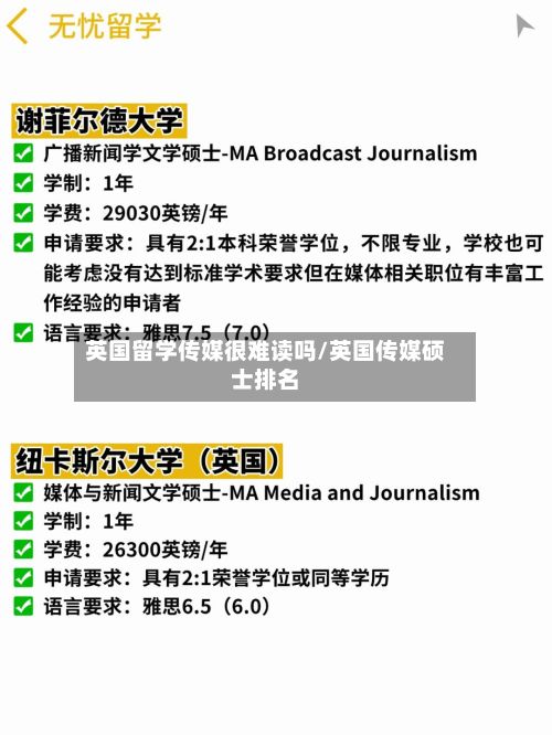 英国留学传媒很难读吗/英国传媒硕士排名-第2张图片