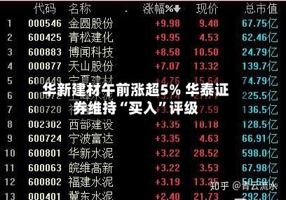 华新建材午前涨超5% 华泰证券维持“买入”评级-第2张图片