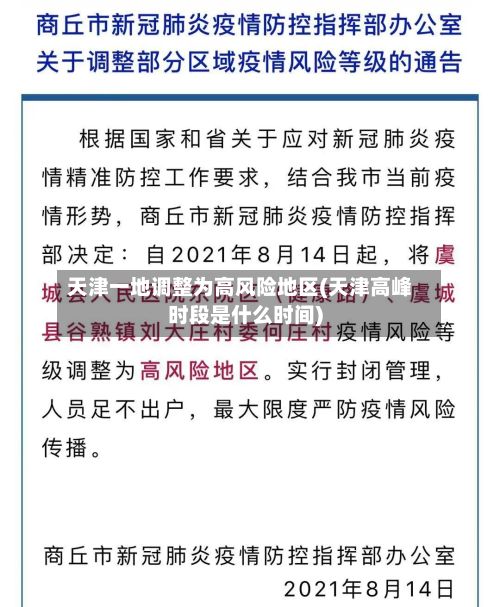 天津一地调整为高风险地区(天津高峰时段是什么时间)-第2张图片