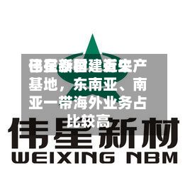 伟星新材：近来已在泰国建有生产基地，东南亚、南亚一带海外业务占比较高