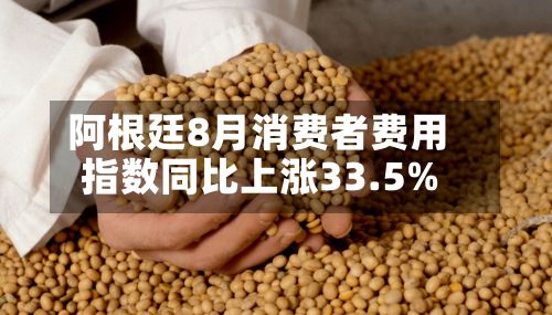 阿根廷8月消费者费用
指数同比上涨33.5%