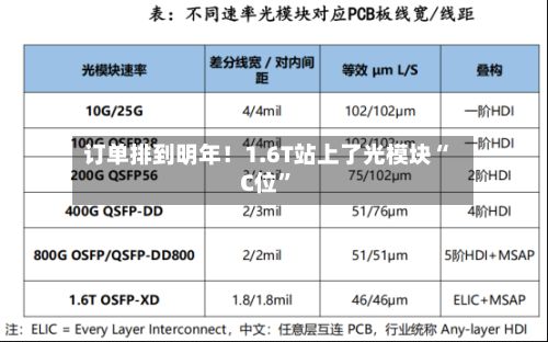 订单排到明年！1.6T站上了光模块“C位	”-第2张图片