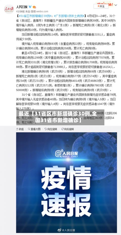 最近【31省区市新增确诊30例,全国31省市新增确诊】