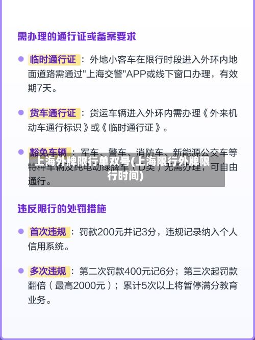 上海外牌限行单双号(上海限行外牌限行时间)
