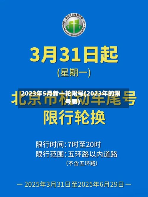 2023年5月新一轮限号(2023年的限号表)-第2张图片