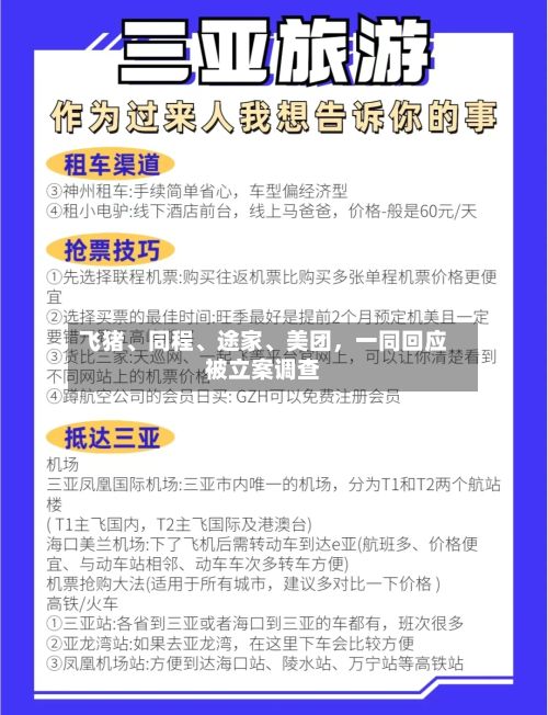 飞猪、同程、途家、美团，一同回应被立案调查