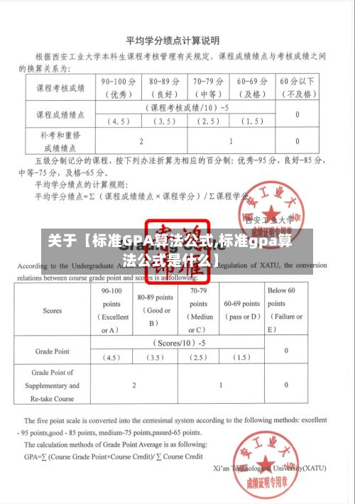 关于【标准GPA算法公式,标准gpa算法公式是什么】