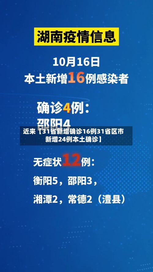 近来【31省新增确诊16例31省区市新增24例本土确诊】-第2张图片