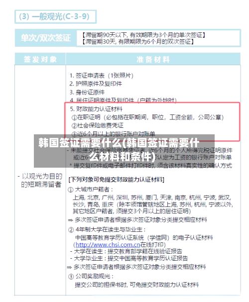 韩国签证需要什么(韩国签证需要什么材料和条件)-第2张图片
