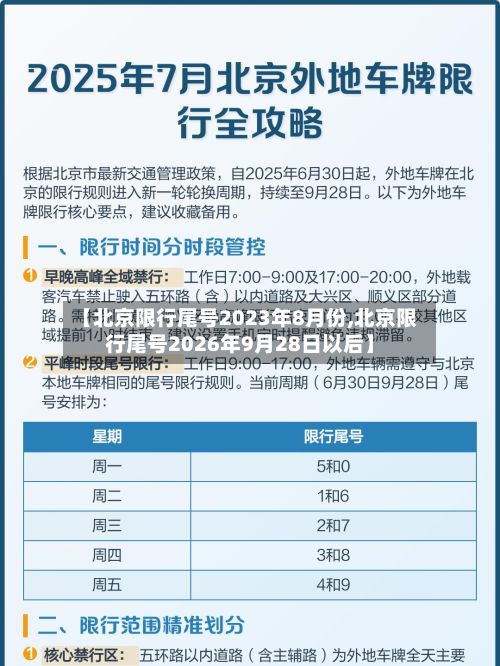 【北京限行尾号2023年8月份,北京限行尾号2026年9月28日以后】