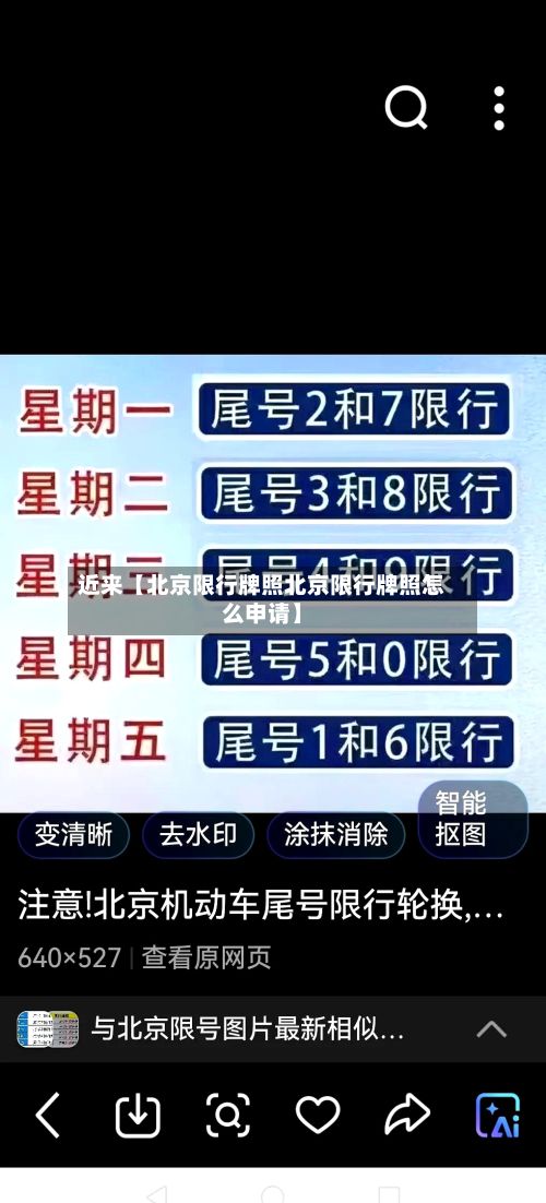 近来【北京限行牌照北京限行牌照怎么申请】-第2张图片