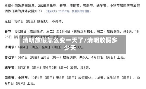 清明放假怎么变一天了/清明放假多少天-第2张图片