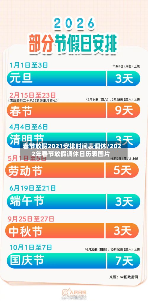 春节放假2021安排时间表调休/2022年春节放假调休日历表图片-第3张图片