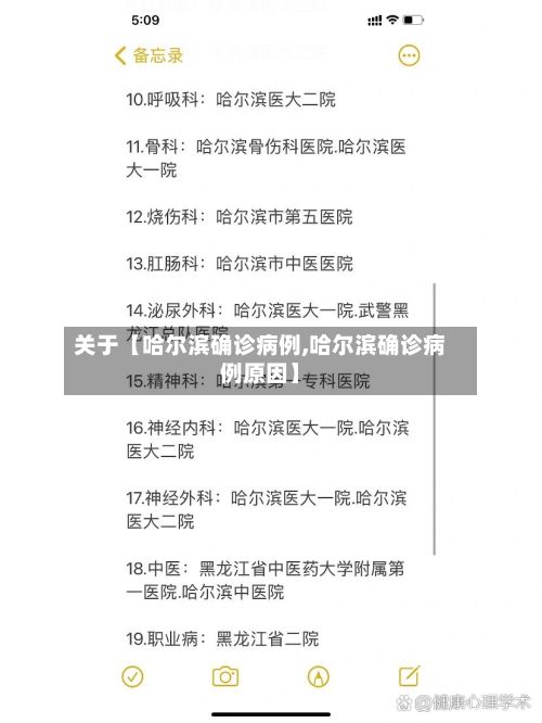关于【哈尔滨确诊病例,哈尔滨确诊病例原因】