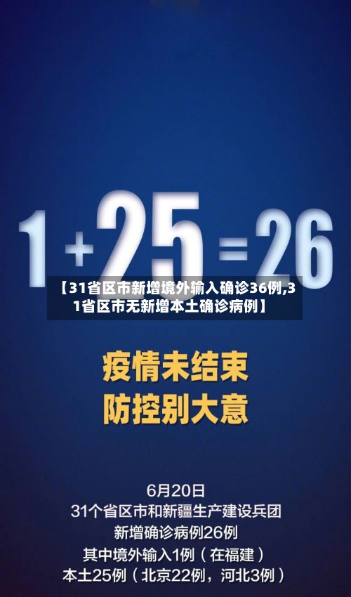 【31省区市新增境外输入确诊36例,31省区市无新增本土确诊病例】