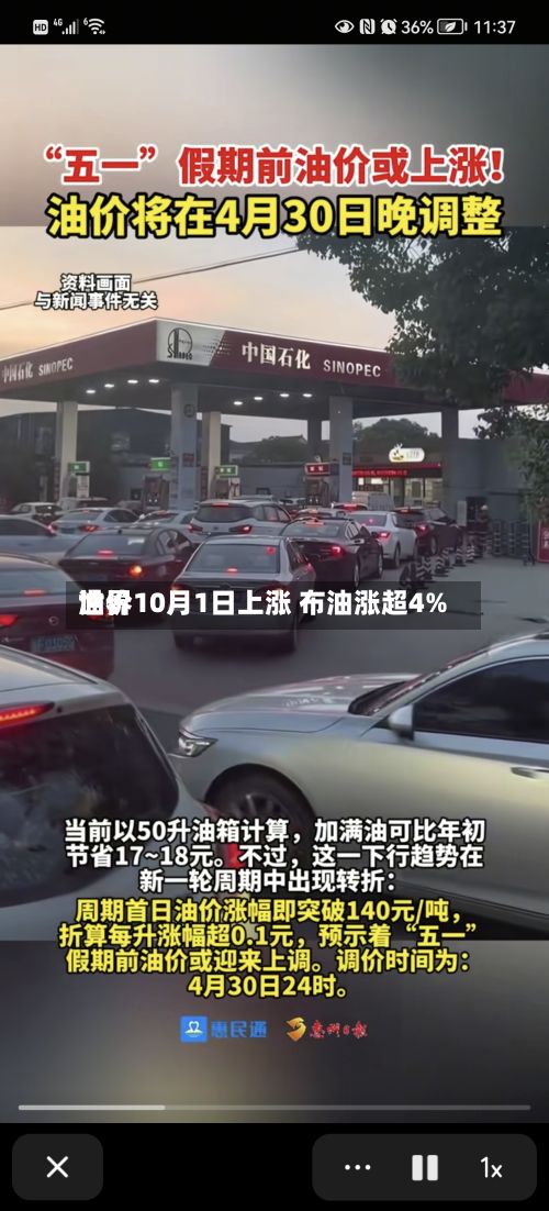 世界
油价10月1日上涨 布油涨超4%