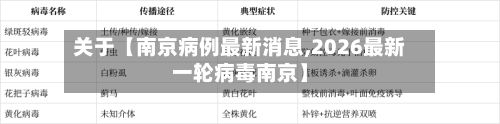 关于【南京病例最新消息,2026最新一轮病毒南京】